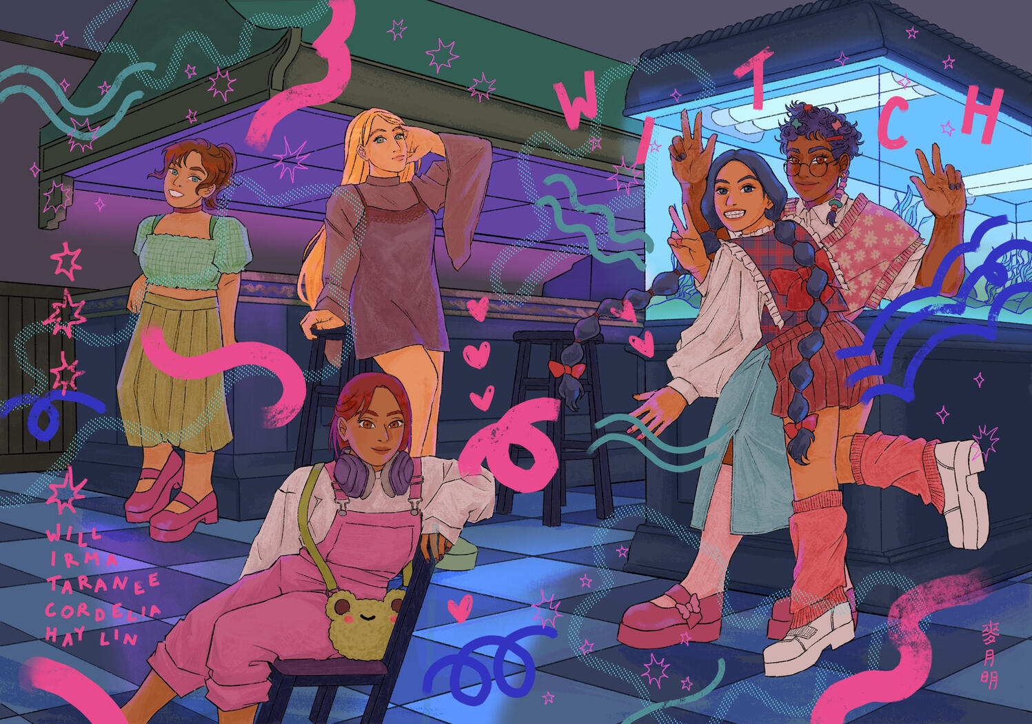 W.I.T.C.H. at Hay Lin's family restaurant, 2023.